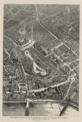 Den kongelige rute fra Buckingham Palace til Westminster Abbey på Jubilee Day, 21. juni